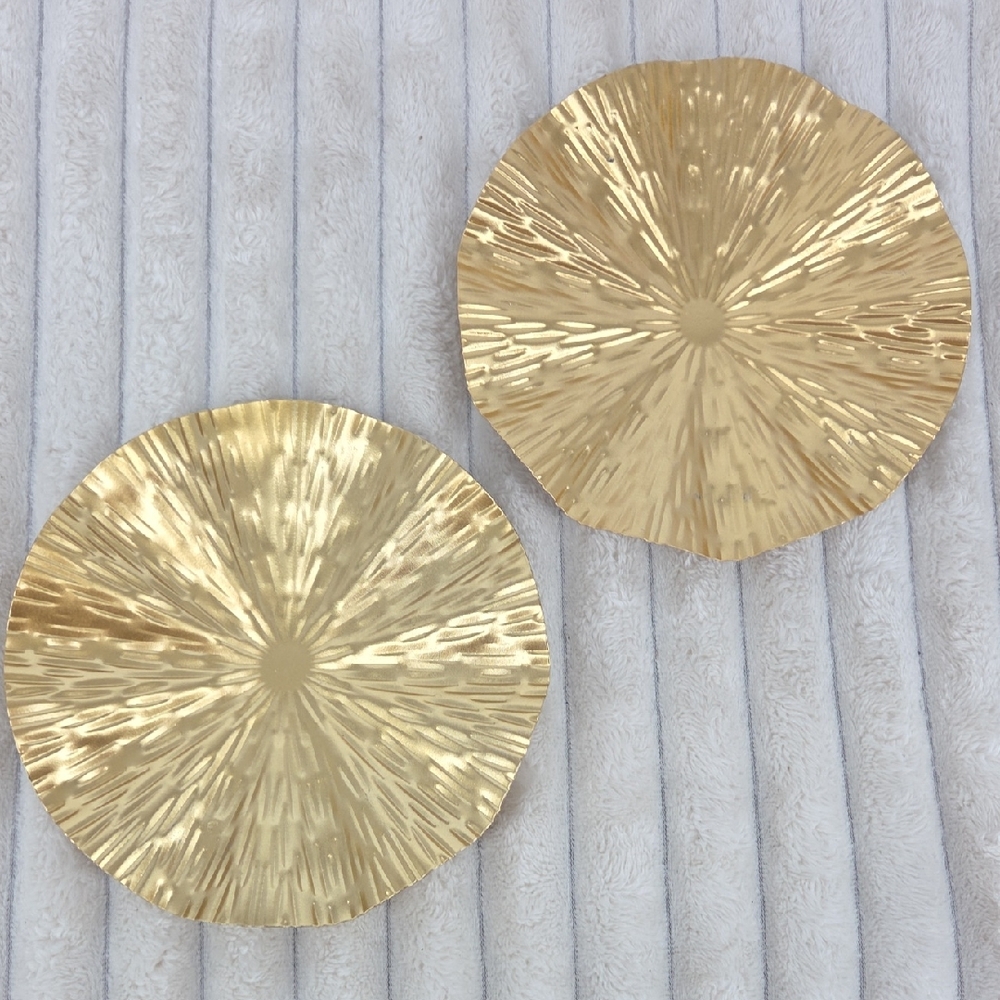 Radiant Gold Textured Shell Wall Art Set